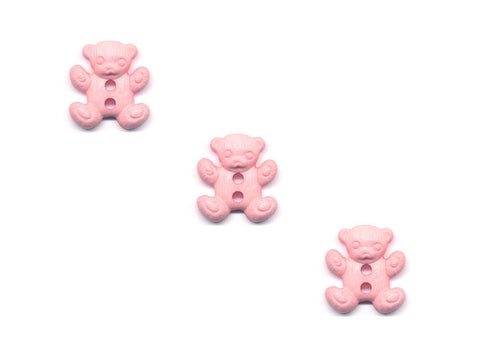 Teddy Bear Shaped Buttons - Pink - 091
