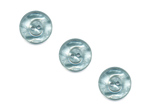 Round Pearlescent Thick Rimmed Buttons - Green - 1005