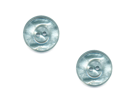 Round Pearlescent Thick Rimmed Buttons - Green - 1006