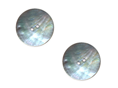 Round Shell Buttons - Silver - 1011