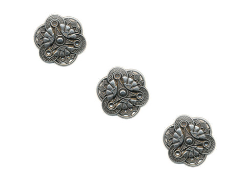 Metal Textured Design Buttons - Silver - 1012