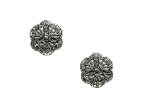 Metal Textured Design Buttons - Silver - 1013