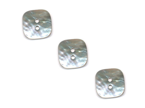 Square Shell Buttons - Grey - 1020