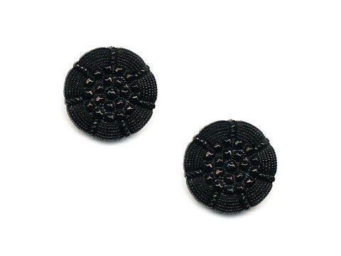 Round Textured Design Buttons - Black - 1029
