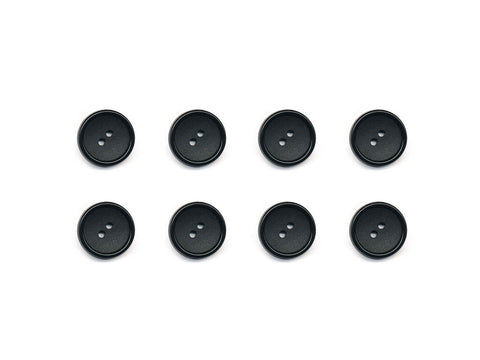 Rimmed Round Buttons - Black - 1034