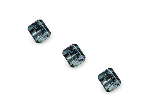 Rectangular Fashion Buttons - Black/Silver - 1038