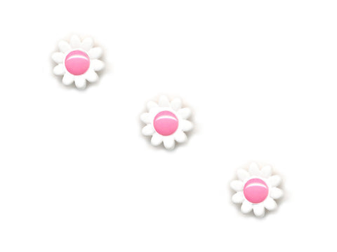 Flower Buttons - White & Pink - 040