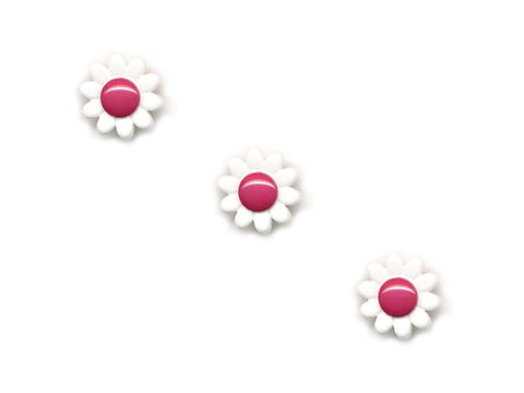 Flower Buttons - White & Pink - 103