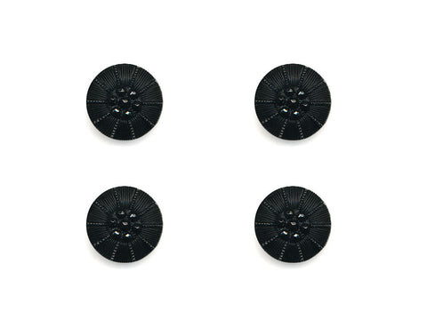 Round Textured Design Buttons - Black - 1045