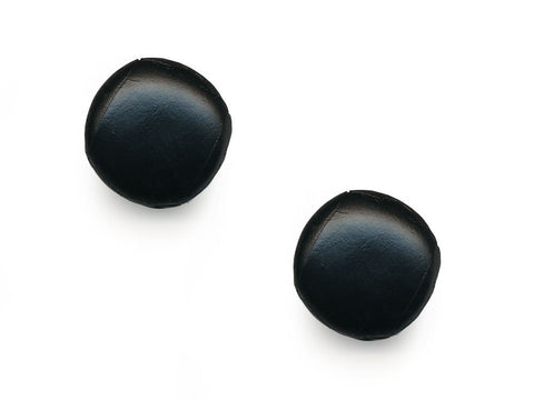 Round Leather Buttons - Black - 1048
