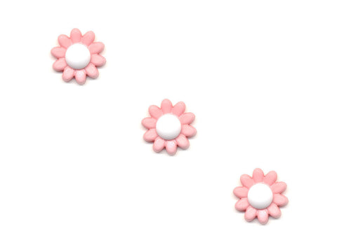 Flower Buttons - Pink & White - 104