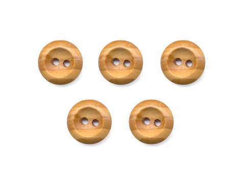 Round Rimmed Wooden Buttons - 1058