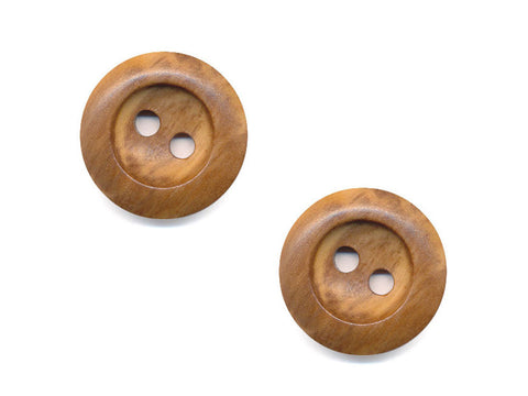 Round Rimmed Wood Effect Buttons - 1061