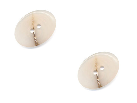 Oval Shell Effect Buttons - Cream - 1063