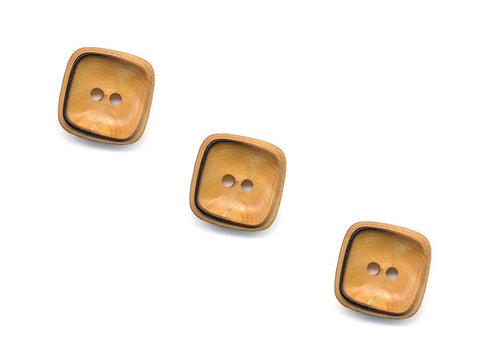 Square Rimmed Wooden Buttons - 1069