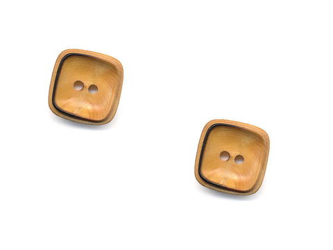 Square Rimmed Wooden Buttons - 1070