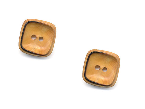 Square Rimmed Wooden Buttons - 1071