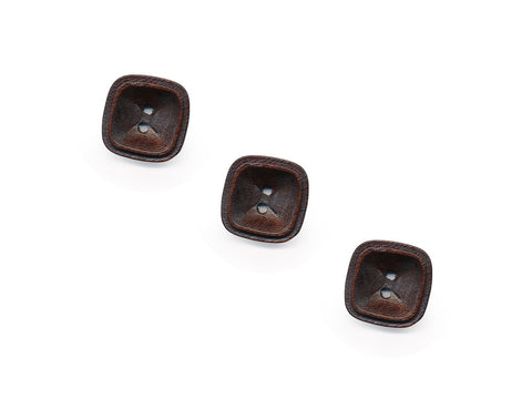 Square Rimmed Wooden Buttons - 1075