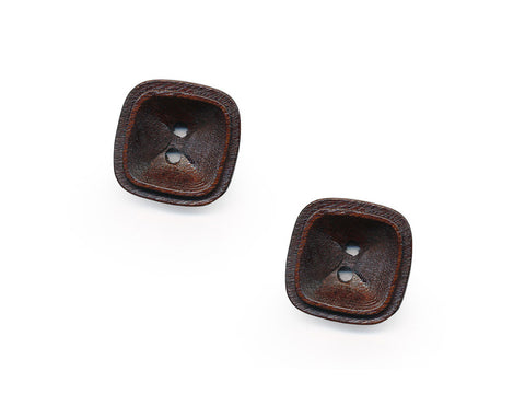 Square Rimmed Wooden Buttons - 1077