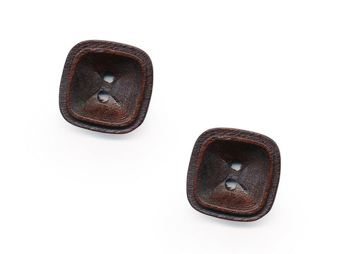 Square Rimmed Wooden Buttons - 1078