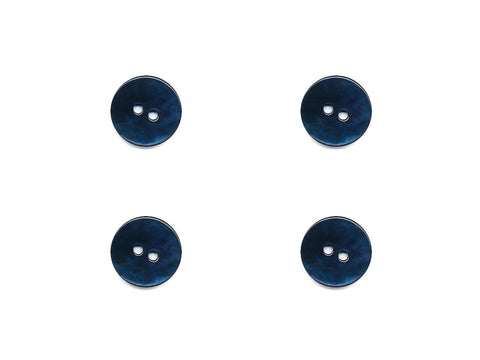 Round Shell Buttons - Blue - 1085