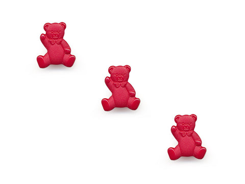 Teddy Bear Shaped Buttons - Red - 108