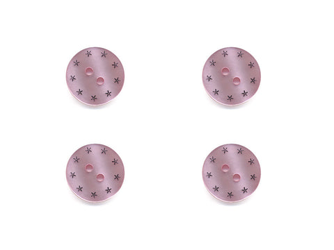 Round Pearl Effect Star Print Buttons - Pink - 132