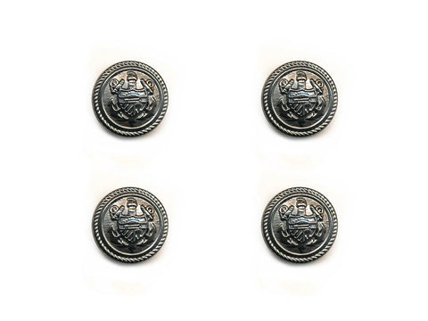 Shield Detail Metal Buttons - Silver - 134
