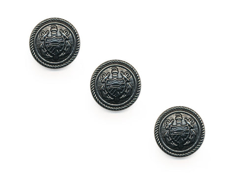 Shield Detail Metal Buttons - Silver - 135