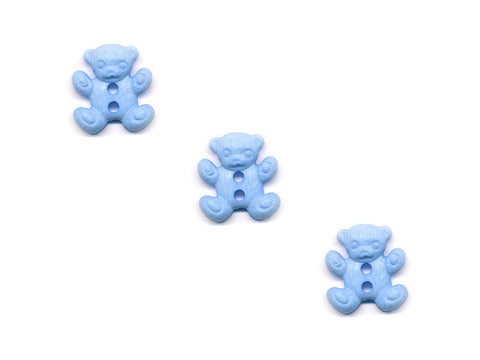 Teddy Bear Shaped Buttons - Blue - 153