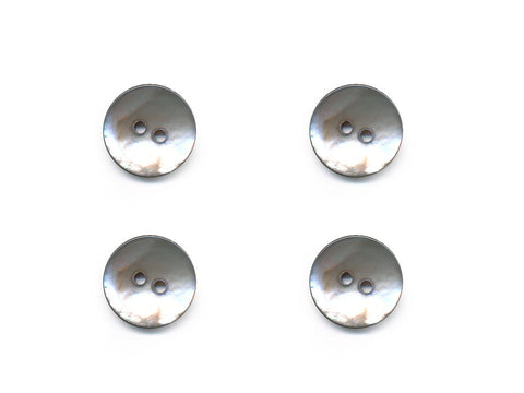 Round Shell Effect Buttons - Silver - 195