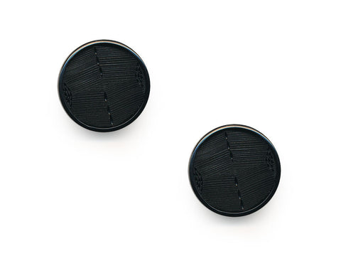 Round Plastic Textured  Button - Black - 210