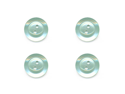 Pearlescent Rimmed Round Buttons - Green - 216
