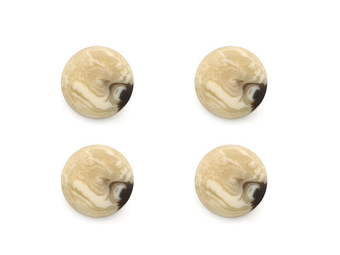 Round Shell Effect Buttons - Beige - 234