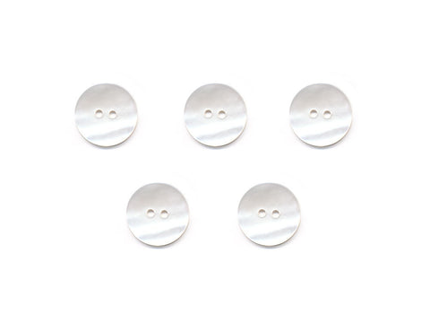 Round Shell Effect Buttons - White - 239