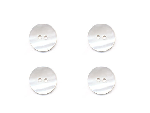 Round Shell Effect Buttons - White - 240