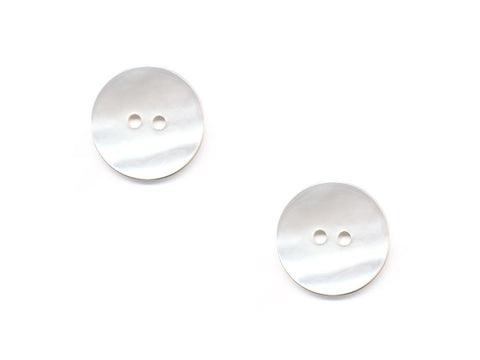Round Shell Effect Buttons - White - 241