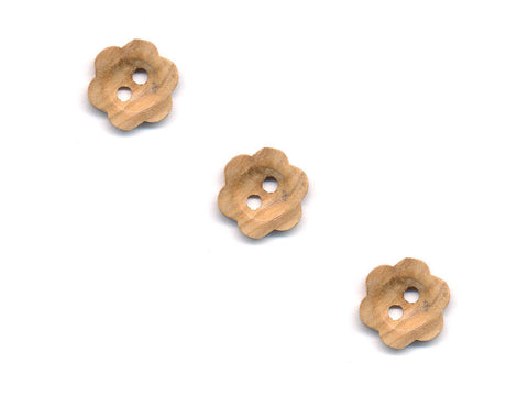 Wooden Flower Shaped Buttons - 246