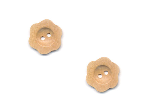 Wooden Flower Shaped Buttons - 247