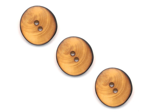 Round Wooden Burnt Effect Buttons - 254