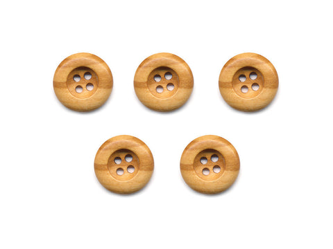 Round Thick Rimmed Wooden Buttons - 260