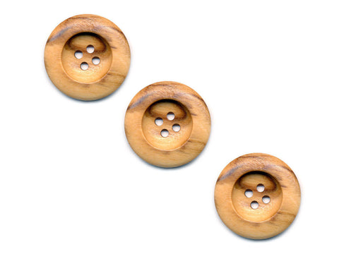 Round Thick Rimmed Wooden Buttons - 262