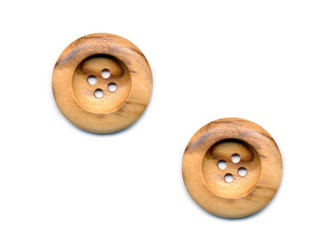 Round Thick Rimmed Wooden Buttons - 263