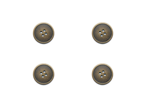 Rimmed Round Metal Buttons - Gold - 278