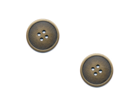 Rimmed Round Metal Buttons - Gold - 280