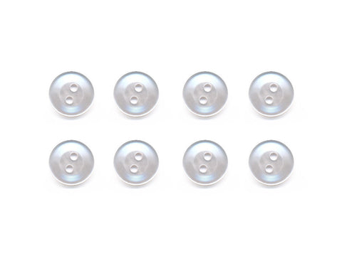 Pearlescent Rimmed Round Buttons - White - 281