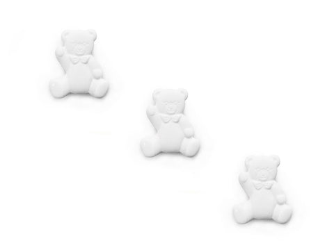 Teddy Bear Shaped Buttons - White - 287