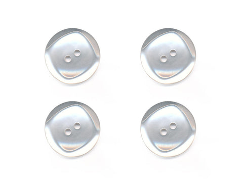 Round Pearlescent Square Rimmed Buttons - White - 293