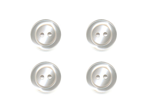 Pearlescent Rimmed Round Buttons - Cream - 296