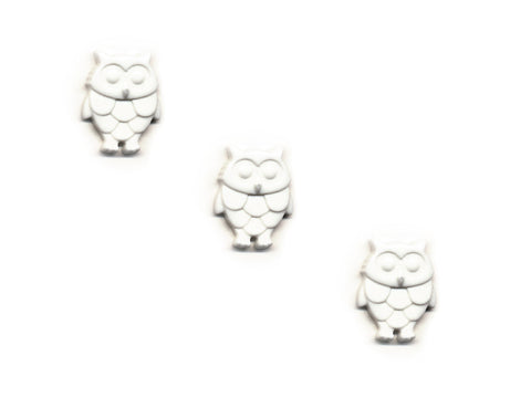 Owl Shaped Buttons - White - 297